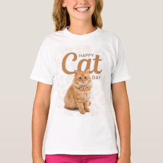 Glad katt dag design t-shirt
