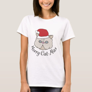 Glad katt för jul - rolig TShirt X-Mas för Tröja