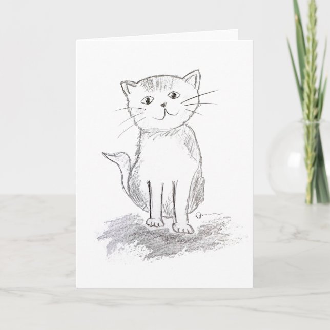 Glad katt-kort kort (Framsida)
