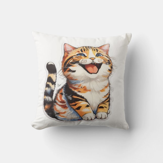 Glad katt kudde (Framsida)