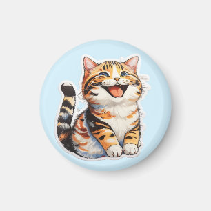 Glad katt magnet