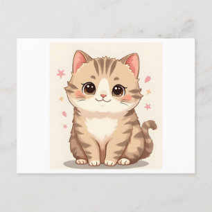 Glad katt: Söt Kawaii-kattkonst för alla rum Vykort