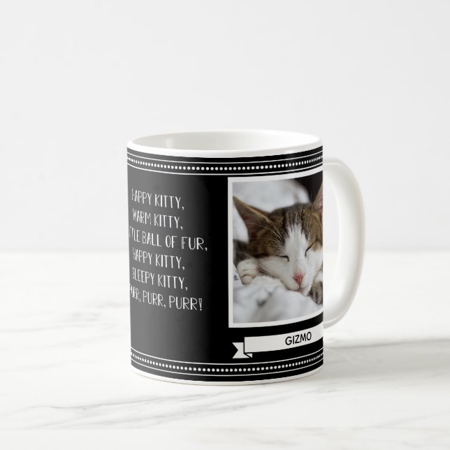 Glad Kattekatt Personlig Foto Kaffemugg (Framsida höger)