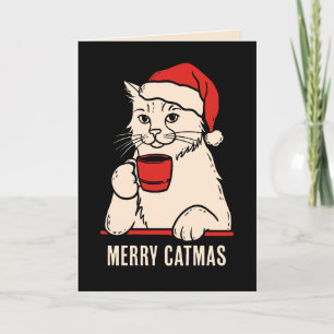 Glad kattjul kattmamma och kattpappa helgkort