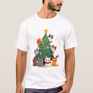Glad kattjul Rolig julgran, Katter Julen Meow T Shirt