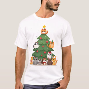 Glad kattjul Rolig julgran, Katters jul Mysig jul T Shirt