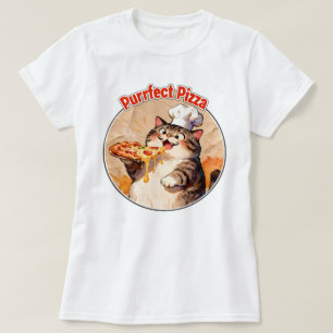 Glad kattkock med pizza t shirt