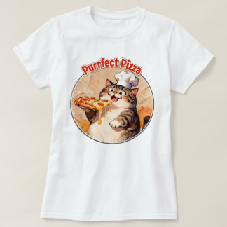 Glad kattkock med pizza t shirt