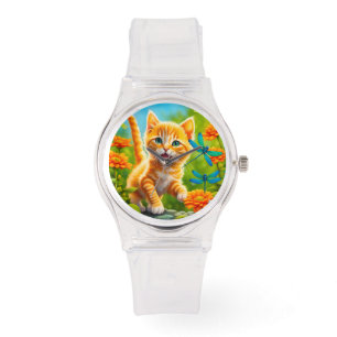 Glad kattunge armbandsur