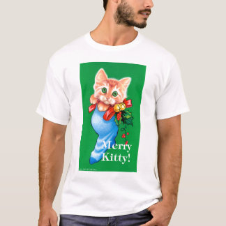 Glad kattunge! VitT-tröja T-shirt