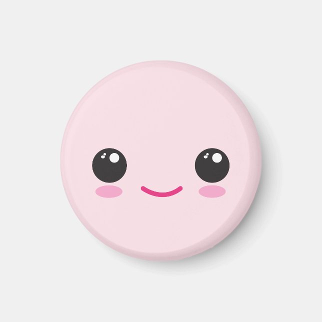 Glad Kawaii Ansiktsmagnet Magnet (Framsidan)