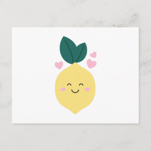 Glad Kawaii Citron Vykort