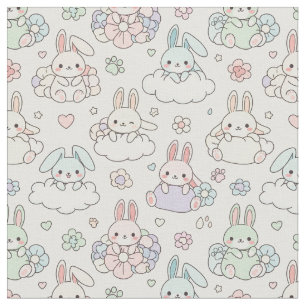 Glad Kawaii Kanin Tyg