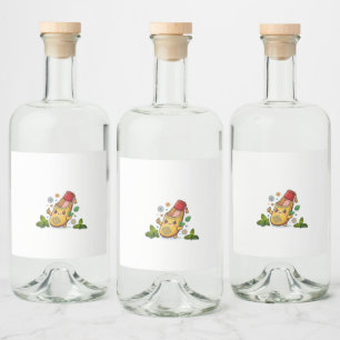 Glad Kawaii Marockansk Balgha - Traditionell Gul Spritflaskor Etikett