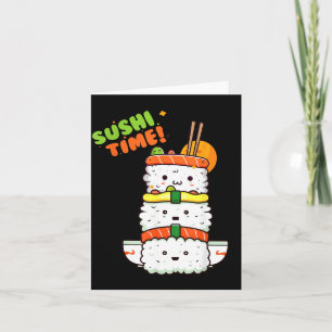 Glad Kawaii Sushi och Solsken Redo för Sommaren Kort