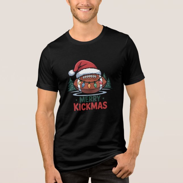 Glad Kickmas Fotboll Juldesign T Shirt (Framsida)