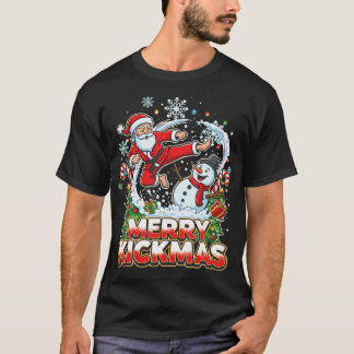 Glad Kickmas ful Jul Jiu Jitsu Rolig T Shirt