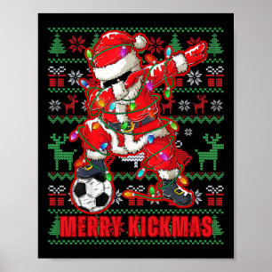 Glad Kickmas jul fotboll Byll ful ungdomsskjorta Poster
