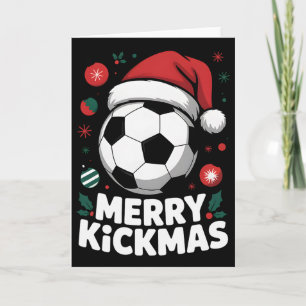Glad Kickmas jul Santa fotboll Ll Grafisk Ki Kort