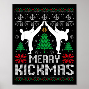 Glad Kickmas Karate Jiu Jitsu Fula Jul Xmas Poster