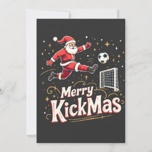 Glad Kickmas Rolig Tomte Fotbollsentusiaster Inbjudningar