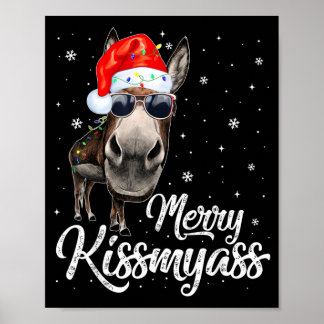 Glad Kissmy Sarksastisk Jul Rolig Pyjamas Jul Poster