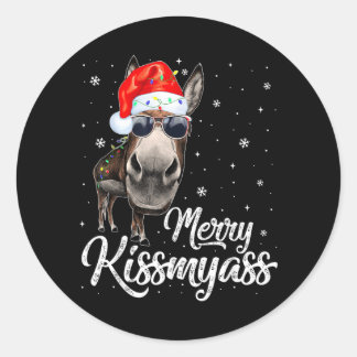 Glad Kissmy Sarksastisk Jul Rolig Pyjamas Jul Runt Klistermärke
