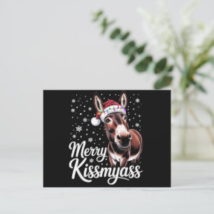Glad Kissmyass Åsna Sarksatisk Jul Rolig Pyjamas Helg Vykort