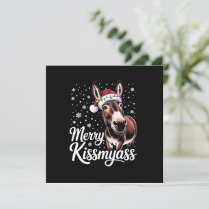 Glad Kissmyass Åsna Sarksatisk Jul Rolig Pyjamas Julkort