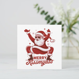 Glad Kissmyass Snarkig Jul Sarksastisk Tomte Julkort