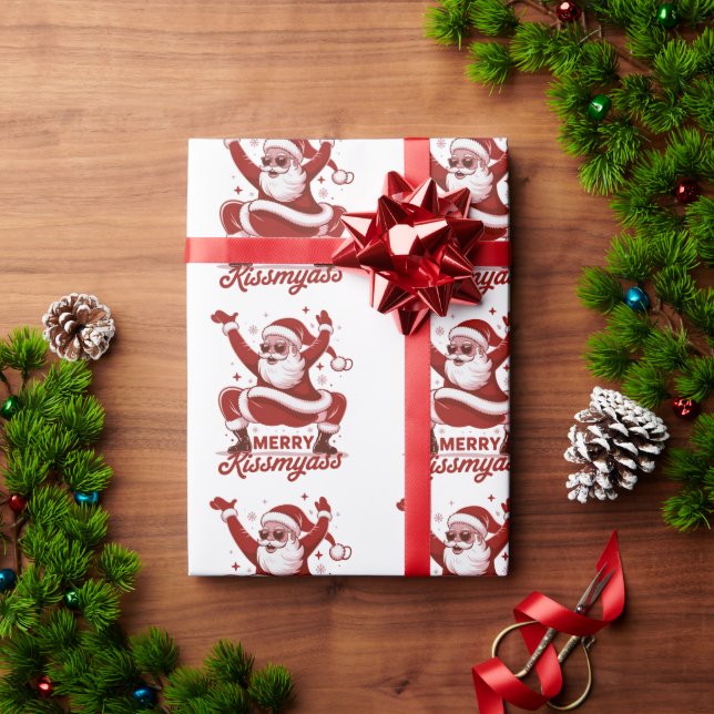 Glad Kissmyass Snarky Jul Sarksastisk Tomte  Presentpapper (Julgåva)