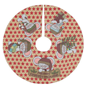 Glad kjol för Christmouse helgdagträd Julgransmatta Borstad Polyester