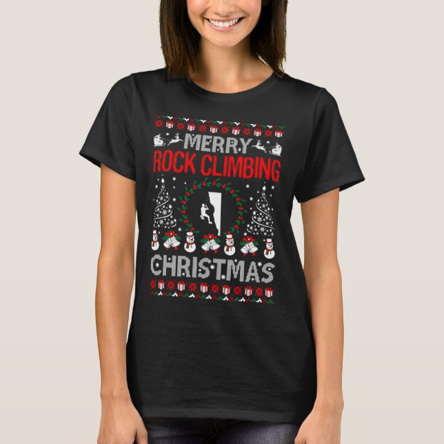Glad Klätterjul Ful Jultröja Utomhus T Shirt (Framsida)