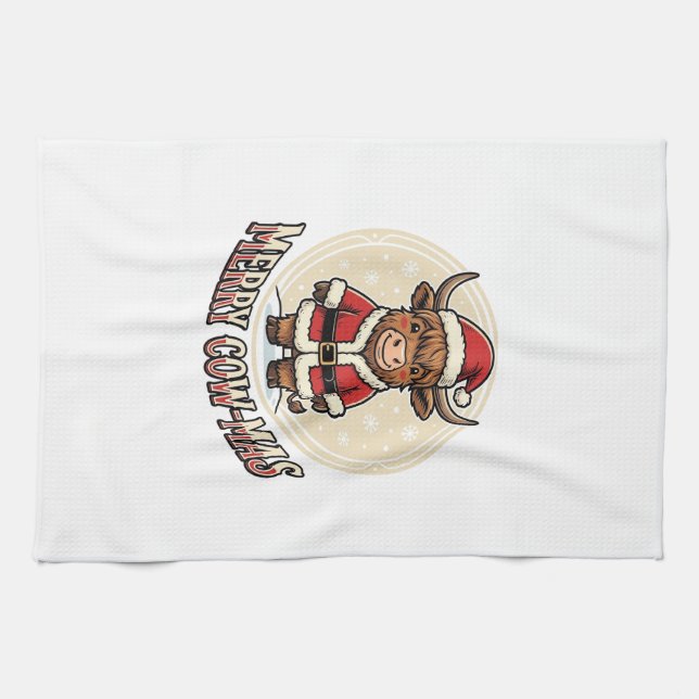 Glad Ko-jul Höglands-ko Jultröja Design_1 Kökshandduk (Horisontell)