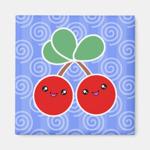 Glad körsbärsröd Kawaii magnet