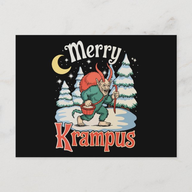 Glad Krampus Folklore Jul Skräck Jul Helg Vykort (Framsida)