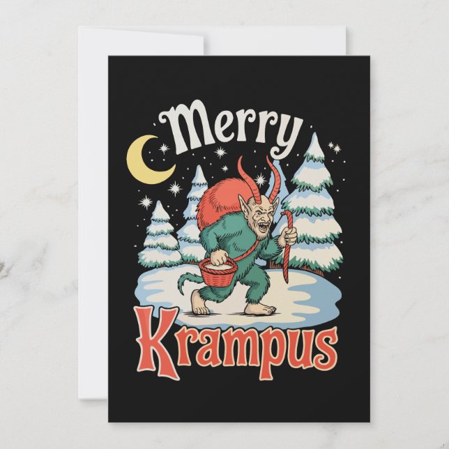 Glad Krampus Folklore Jul Skräck Jul Julkort (Framsida)
