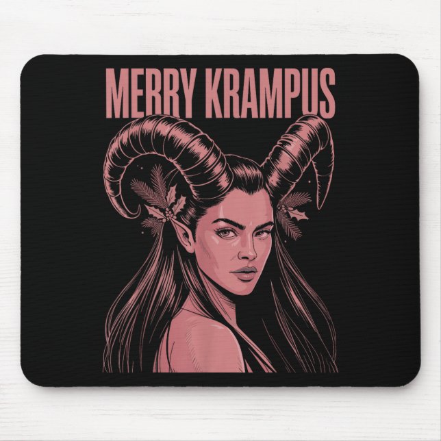 Glad Krampus Ironisk Lilith Jul Mörk Femininitet Musmatta (Framsidan)