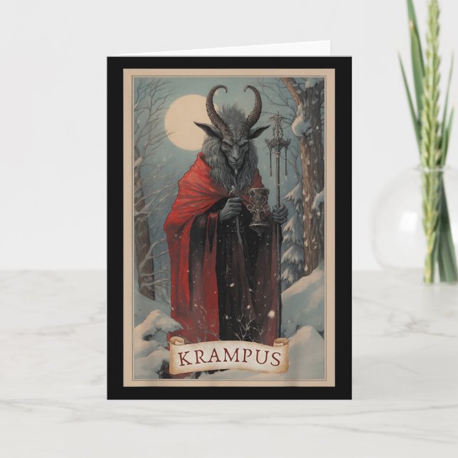 Glad Krampus jul Xmas Skräck Ful Tröja E Kort (Framsida)
