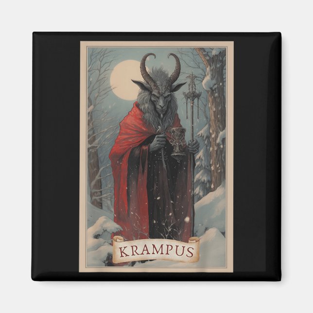 Glad Krampus jul Xmas Skräck Ful Tröja E Magnet (Framsidan)