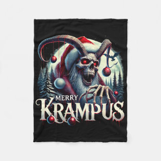 Glad Krampus Krampus Kommer Till Staden Skräck Jul Fleecefilt