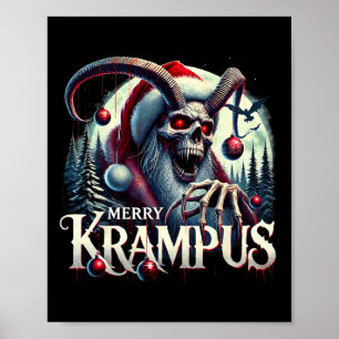 Glad Krampus Krampus Kommer Till Staden Skräck Jul Poster