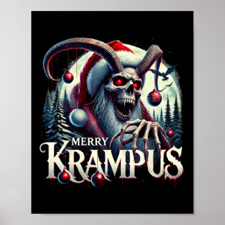 Glad Krampus Krampus Kommer Till Staden Skräck Jul Poster