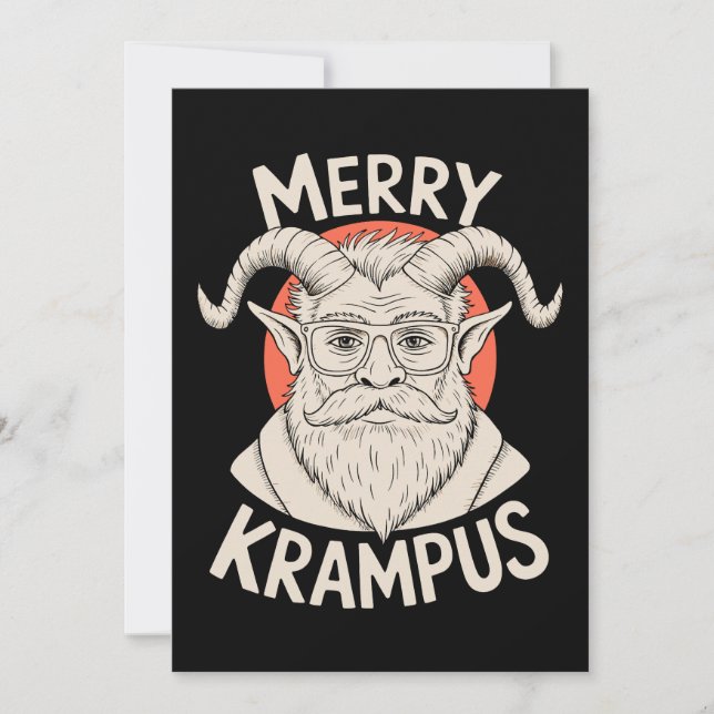 Glad Krampus Myttisk Jul Xmas Högtid Julkort (Framsida)