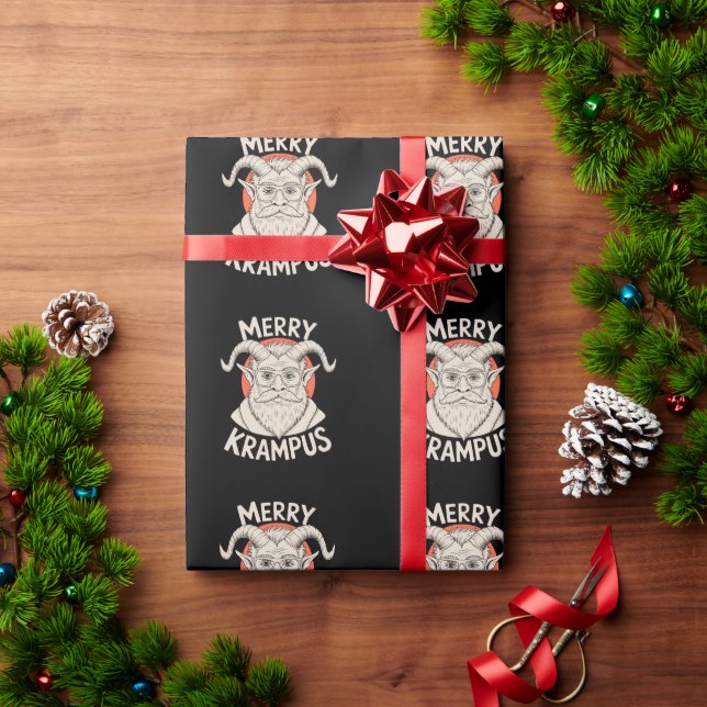 Glad Krampus Myttisk Jul Xmas Högtid Presentpapper (Julgåva)