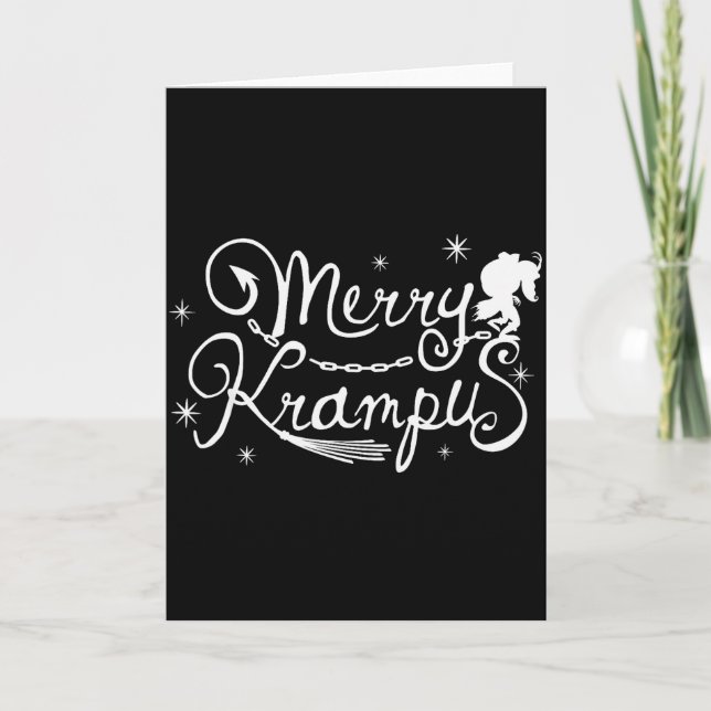 Glad Krampus Tysk Folklore Jul För Krampu Kort (Framsida)