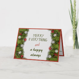 Glad krans Jul Nyår Hälsning Citat Kort