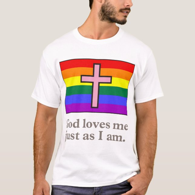Glad kristen flaggasloganskjorta tee (Framsida)