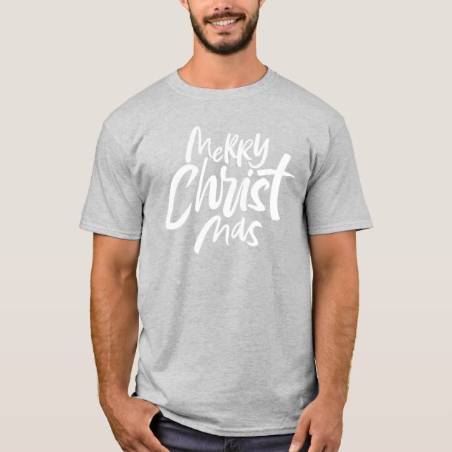 Glad kristen jul bokstavsreligiös t-shirt (Framsida)