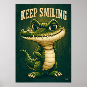 Glad krokodil – rolig seriefigur poster